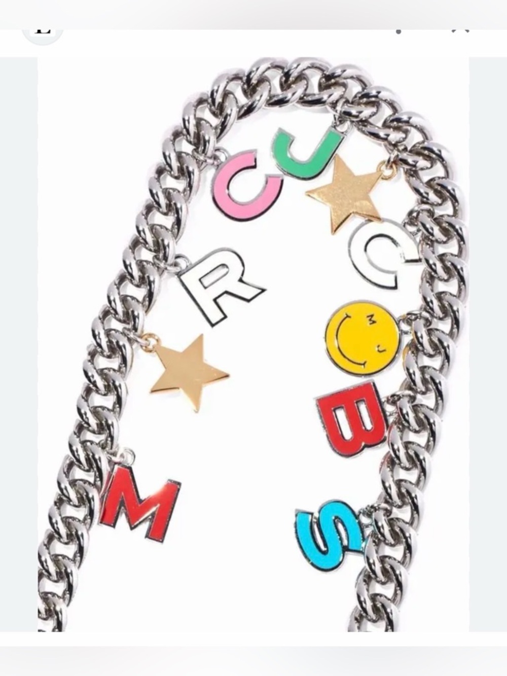 Marc Jacob NWT Charm-Detail Chain-Link Bag Strap - Picture 2 of 3